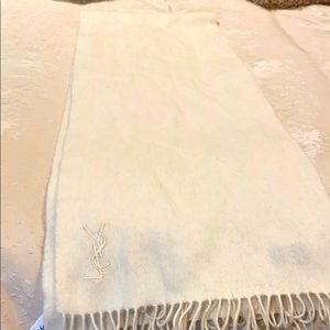 YSL fringed cashmere scarf